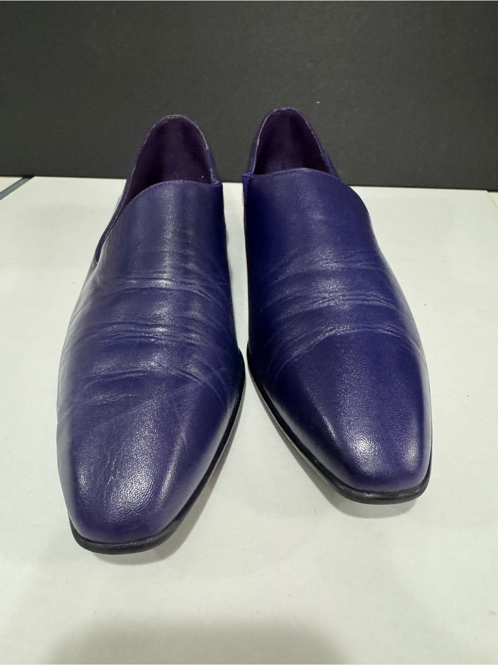 Connie Vintage Buffy Purple Leather Slip-On Flats